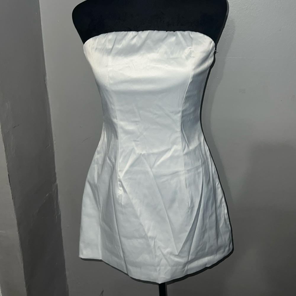 White Serena Satin Dress- Fashionnova NWT